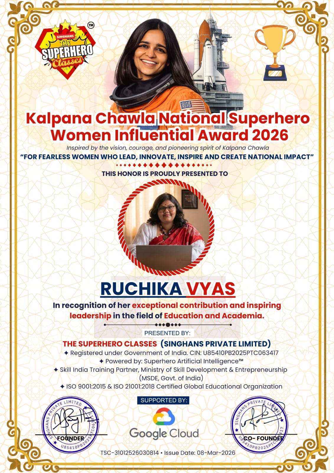 Kalpana Chawla Women Influential Award 2026
