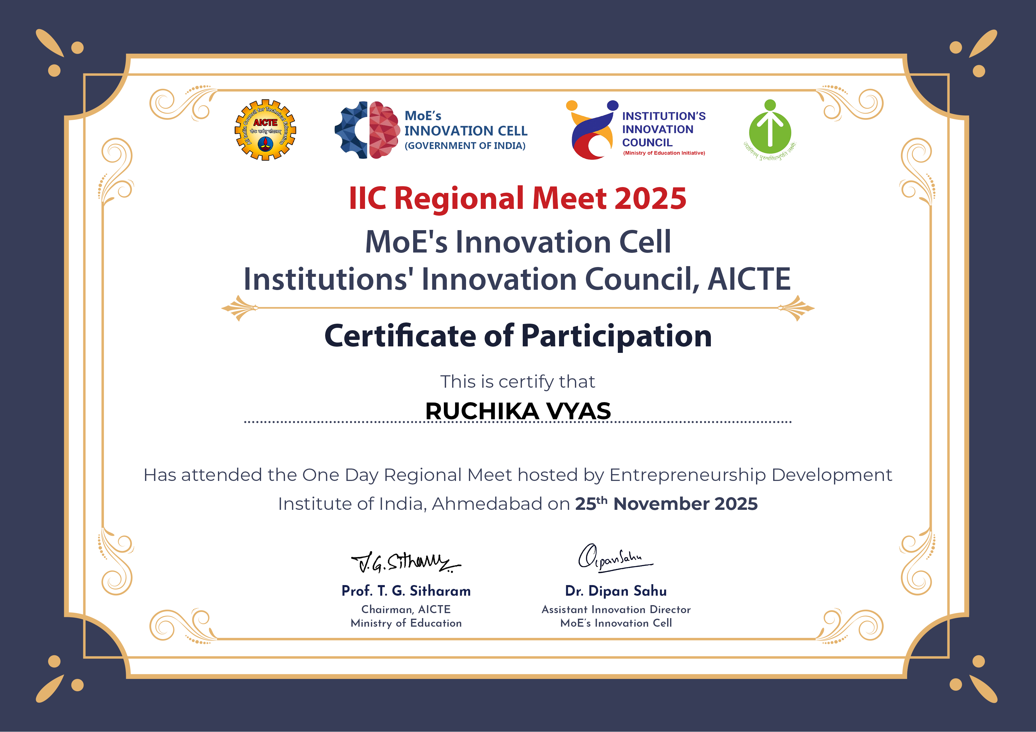 Participation in IIC Regional Meet 2025 (MoE’s Innovation Cell & AICTE)